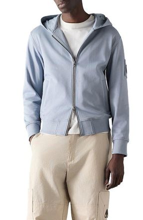 Moose Knuckles Hartsfield Cotton Zip Hoodie in Jet Stream at Nordstrom, Size Large