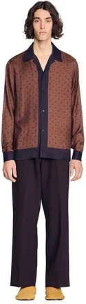 Sandro Square Cross motif shirt in Tobacco Brown at Nordstrom, Size Xx-Large