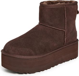 UGG Womens Classic Mini Platform Classic Boot, Burnt Cedar, UK 10