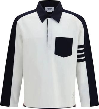 Thom Browne Oversized Colorblock Rugby Polo - Heren - Polos - Wit - M - Katoen - Tops
