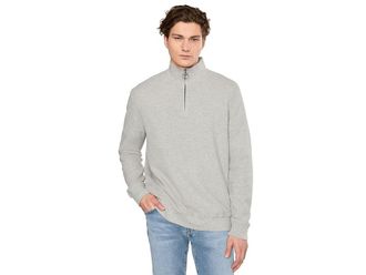 Barbour Pique Interlock Half Zip Sweatshirt Mens Sweatshirt Grey Marl : 3XL, Cotton