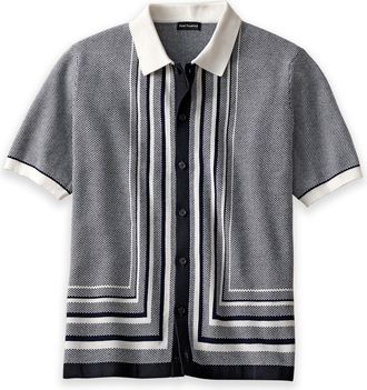 Paul Fredrick Cotton Button Front Polo