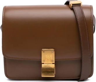 Celine Borsa a tracolla Classic Box piccola in pelle di vitello 2017 - Marrone