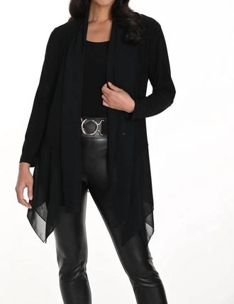 Frank Lyman Design Knit Throw Over Cardigan In Black