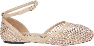 Strategia Rhinestone-Embellished Mesh Ballerina Sandals With Leather Sole