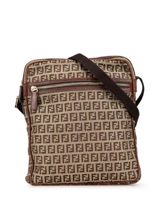 Fendi 2000-2023 Zucchino Canvas crossbodytas - Bruin