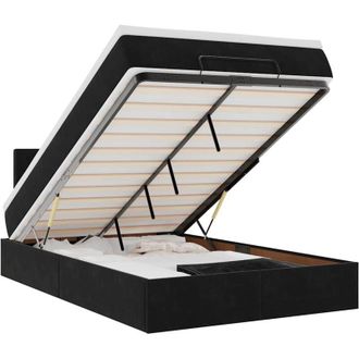 vidaXL Vidaxl - Estructura De Cama Otomana Colch&oacute;n Terciopelo Negro 120x200cm
