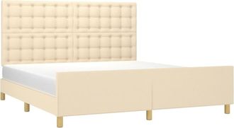 vidaXL Estructura De Cama Con Cabecero De Tela Color Crema 180x200 Cm Vidaxl