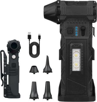 OEM Soplador De Aire Comprimido Inal&aacute;mbrico, Velocidad Ajustable De 14 A 45 M/s, 4 Boquillas, Linterna Led, Autonom&iacute;a De 110 Minutos, Bater&iacute;a De 6000 Mah