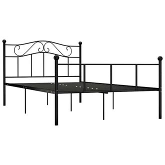 vidaXL Giroletto Nero In Metallo 120x200 Cm Vidaxl