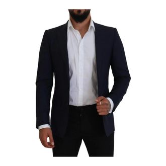 Dolce & Gabbana Heren, Jassen, Blauw, Maat: S Zijde