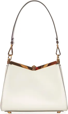 Etro Womens Shoulder Bag Vela Mini Milk White Leather