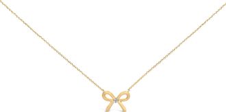 House of Brilliance Gold Vermeil Diamond Accent Bow Tie Pendant Necklace