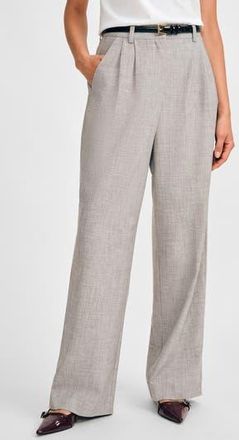 Isaac Mizrahi New York Front Pleat Wide Leg Pants in Heather Grey at Nordstrom Rack, Size 12