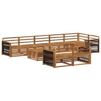 vidaXL Conjunto De Sof&aacute;s De Exterior 9 Pcs Vidaxl