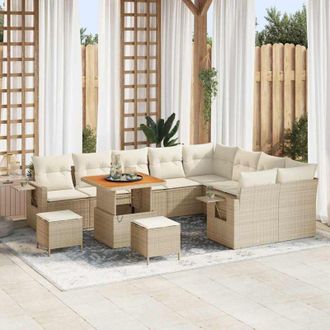 vidaXL Vidaxl - Conjunto De Sof&aacute; De Jard&iacute;n 12 Pcs Beige Y Crema 80 X 80 X 71 Cm
