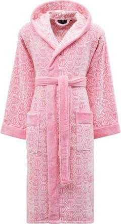 Philipp Plein Hooded Bathrobe PP - unisex - Badjassen - Roze - L/Xl - Katoen - Nachtkleding