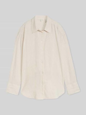Tom Tailor Oversize Langarmbluse aus Leinen-Viskose-Mix in Beige, Gr&ouml;&szlig;e 34