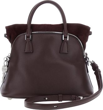 Maison Margiela Womens Handbag Burgundy Leather Calf Handbags Hand Bags
