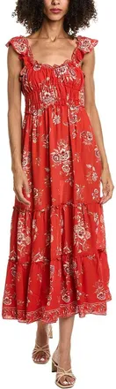 Max Studio Flutter Sleeve Sweetheart Neck Maxi Dress