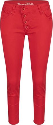 Buena Vista Dames, Broeken, Rood, Maat: S Denim