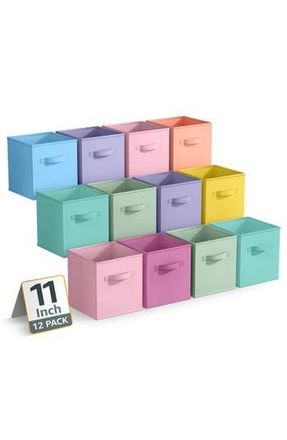 Sorbus 12-Pack Collapsible Storage Cubes in Green/Multicolored Pastel at Nordstrom Rack