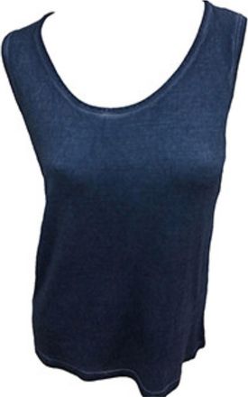 Angel Stone Wash Bra-Friendly Tank Top In Denim