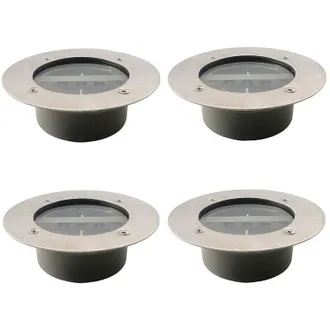 OEM [mai Usato]luci Solari Da Esterno, Confezione Da 4 Con 3 Faretti Led - Impermeabili Ip65, Decorazione Da Giardino, Luce Bianca Fredda