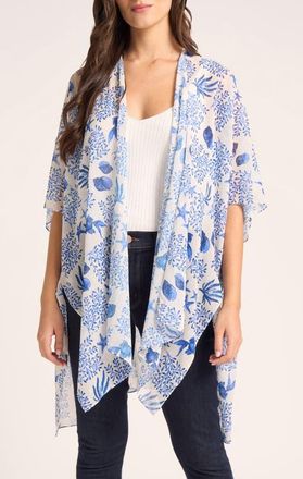 Matty M Lulu Cover-Up in Ivory/Mineral Blue at Nordstrom, Size Large