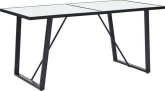 vidaXL Mesa De Comedor De Vidrio Templado Blanco 160x80x75 Cm Vidaxl