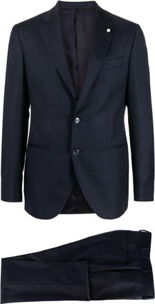 Lubiam Blue Virgin Wool Suit