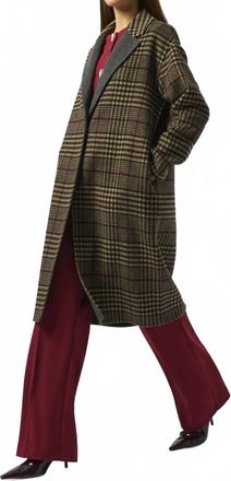 Joseph Ribkoff Wool Blend Double Faced Coat In Camel/multi