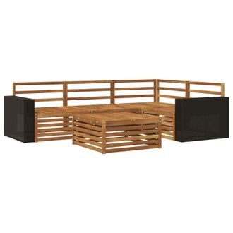 vidaXL Conjunto De Sof&aacute;s De Exterior 5 Pcs Natural 79 X 79 X 37 Cm Vidaxl