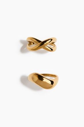 H&M 2-pack Waterproof Rings in Gold-Colored at Nordstrom, Size X-Small