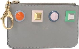 Fendi Pre-owned Accessories, female, Gray, Size: ONE SIZE Pre-owned Vintage Leather Wallet