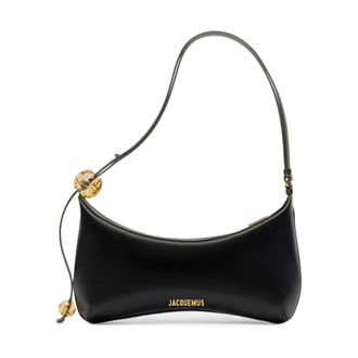 Jacquemus Le Bisou Perle Schoudertas - Dames - Tassen - Zwart - Maat: ONE Size Katoen