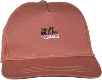 Dsquared2 One Life One Planet Cap - Heren - Petten - Rood - ONE Size - Katoen - Accessoires