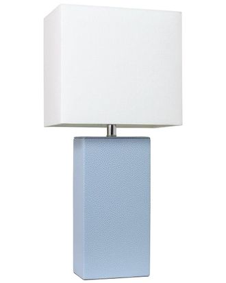 Lalia Home 21In Modern Leather Wrapped Table Lamp With Led Bulb Included