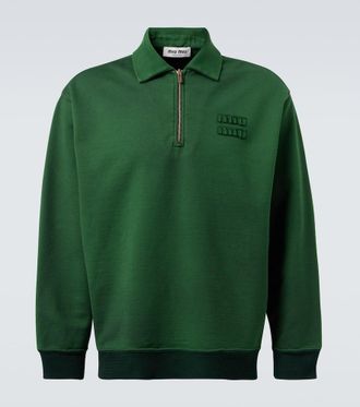 Miu Miu Logo cotton jersey sweatshirt