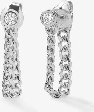 Melinda Maria Womens Julian Soft Chain Hoops Earrings In Silver