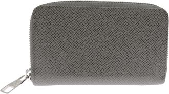 Louis Vuitton Gray Taiga Leather Coin Purse/Coin Case (Pre-Owned)