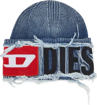 Diesel K-Frok Fray Cuff Beanie in Peacoat Blue at Nordstrom