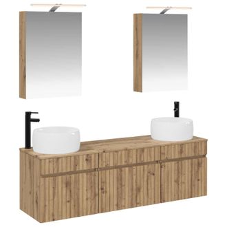 vidaXL Juego De Muebles De Ba&ntilde;o 5 Pcs Roble Artesanal Vidaxl