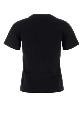 Burberry Logo-Embroidered Cotton T-Shirt - Black