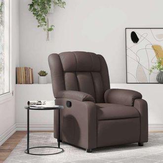 vidaXL Sill&oacute;n Reclinable De Cuero Sint&eacute;tico Marr&oacute;n Vidaxl