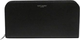 Saint Laurent Pre-owned Wallets, male, Black, Size: ONE SIZE Pre-owned Leather Long Zipped Wallet