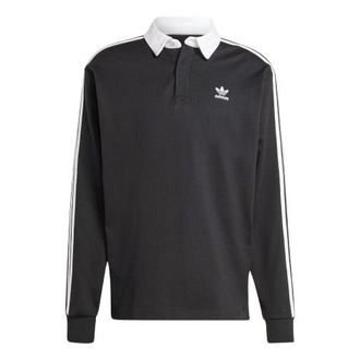 adidas ADICOLOR Long-sleeved Polo Shirt Black IZ4806