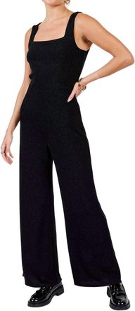 Sadie & Sage Guiding Light Lurex Jumpsuit In Black