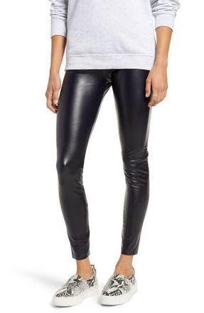 Hue Faux Leather High Waist Leggings in Navy at Nordstrom Rack, Size X-Large