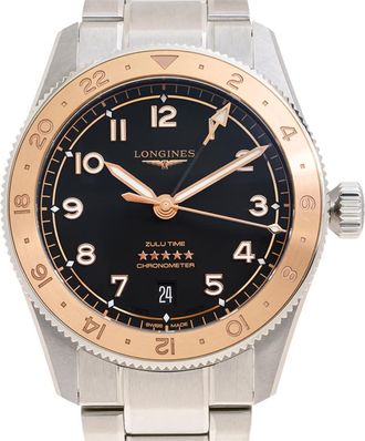 Longines Spirit Zulu Time 1925 Automatic Black Dial Mens Watch L38035536